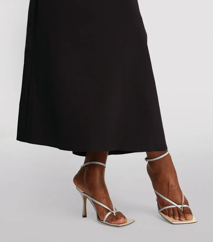 Bottega Veneta Metallic Stretch Sandals - Image 2