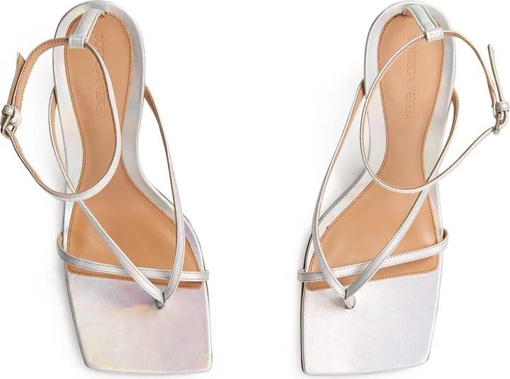 Bottega Veneta Metallic Stretch Sandals - Image 3
