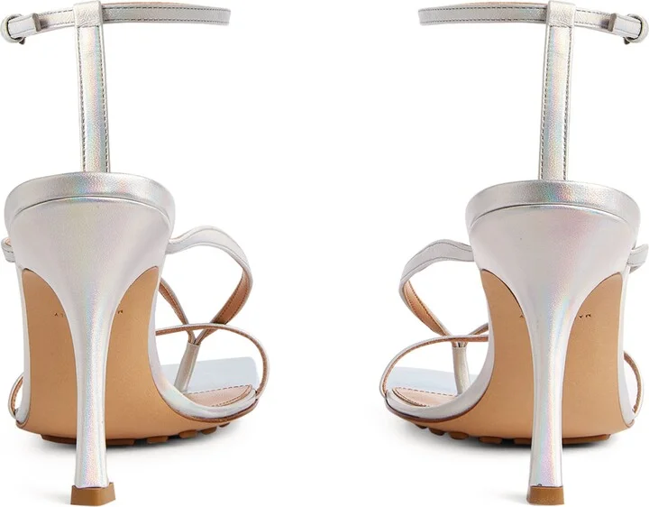 Bottega Veneta Metallic Stretch Sandals - Image 4