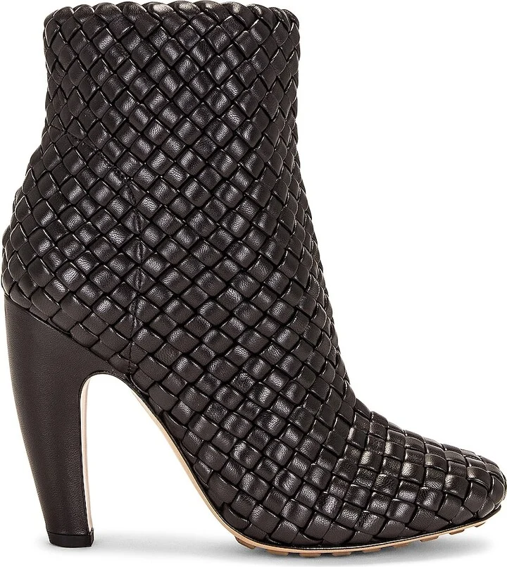 Bottega Veneta Mini Lido Weave Ankle Boots in Black