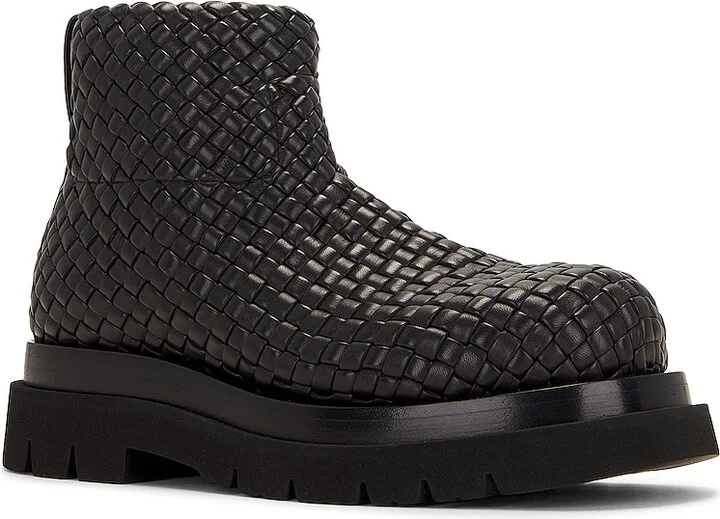 Bottega Veneta Mini Lido Weave Lug Ankle Boo in Black - Image 2