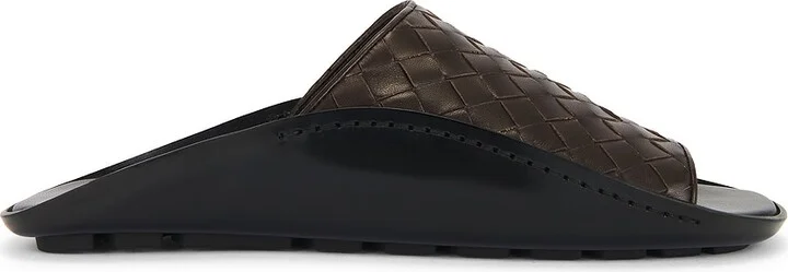 Bottega Veneta Nappa Opaque Weave Mule Sandal in Brown