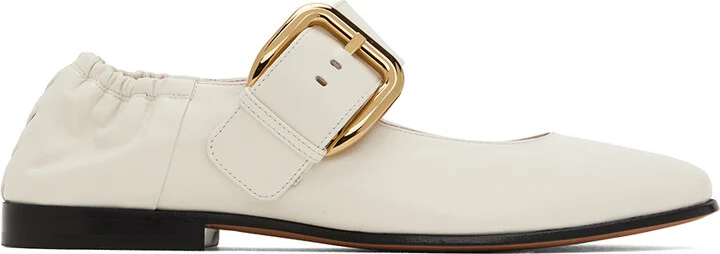 Bottega Veneta Off-White Astaire Mary-Jane Ballerina Flats