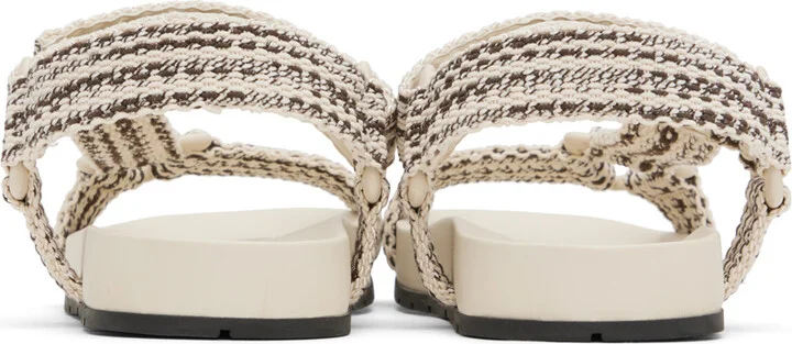 Bottega Veneta Off-White & Brown Trip Sandals - Image 2