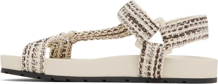 Bottega Veneta Off-White & Brown Trip Sandals - Image 3