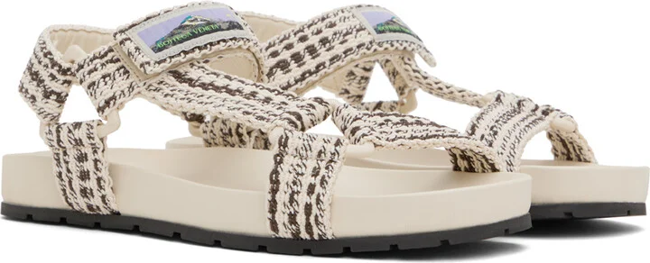 Bottega Veneta Off-White & Brown Trip Sandals - Image 4