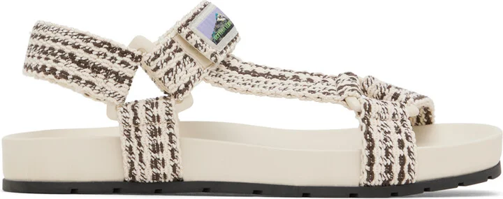 Bottega Veneta Off-White & Brown Trip Sandals