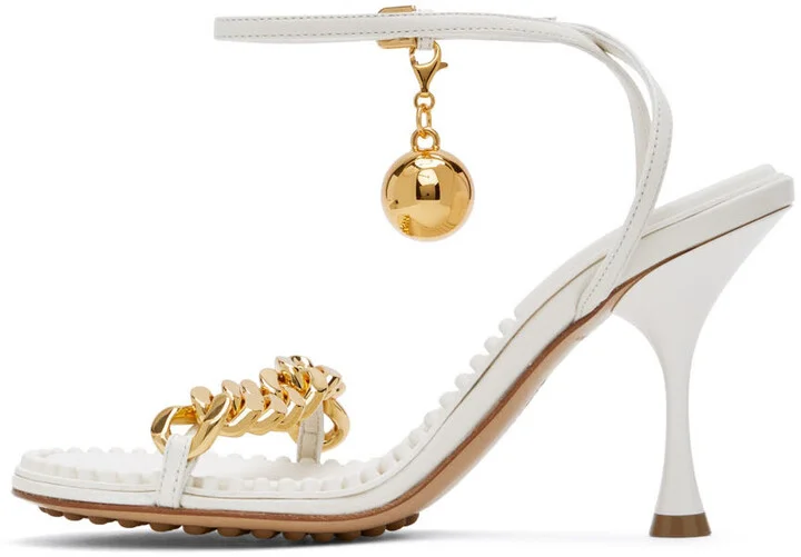 Bottega Veneta Off-White Dot Heeled Sandals - Image 3