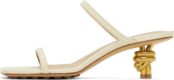 Bottega Veneta Off-White Knot Mules - Image 3