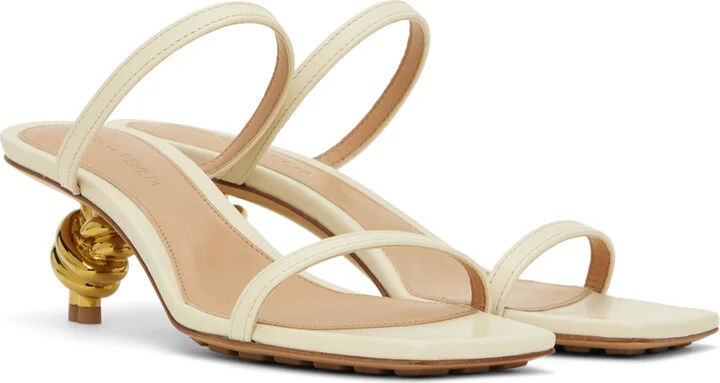 Bottega Veneta Off-White Knot Mules - Image 4
