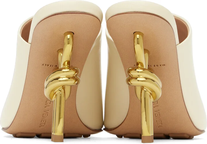 Bottega Veneta Off-White Knot Mules - Image 2
