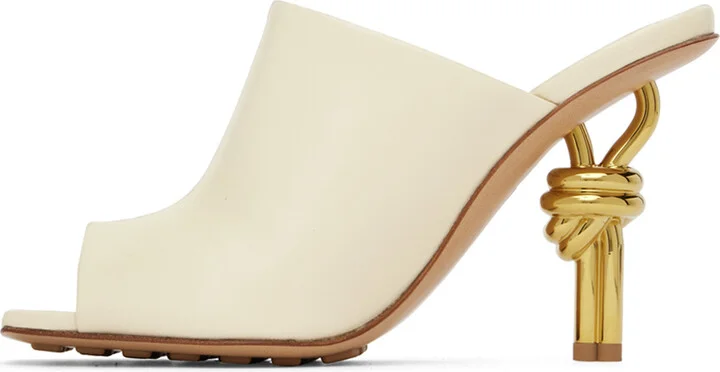 Bottega Veneta Off-White Knot Mules - Image 3