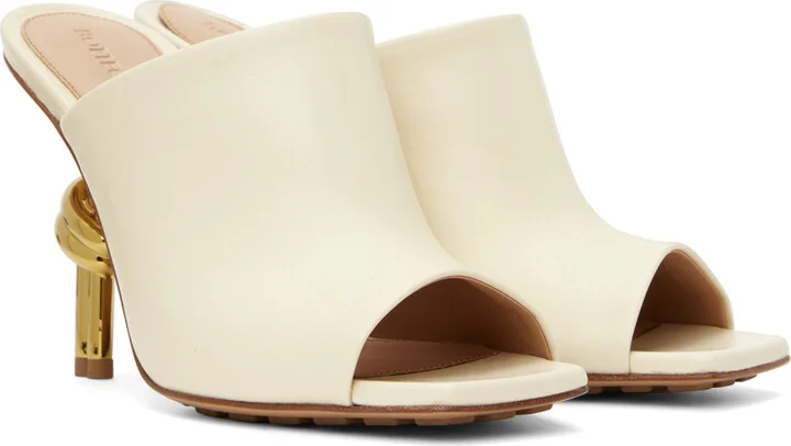 Bottega Veneta Off-White Knot Mules - Image 4