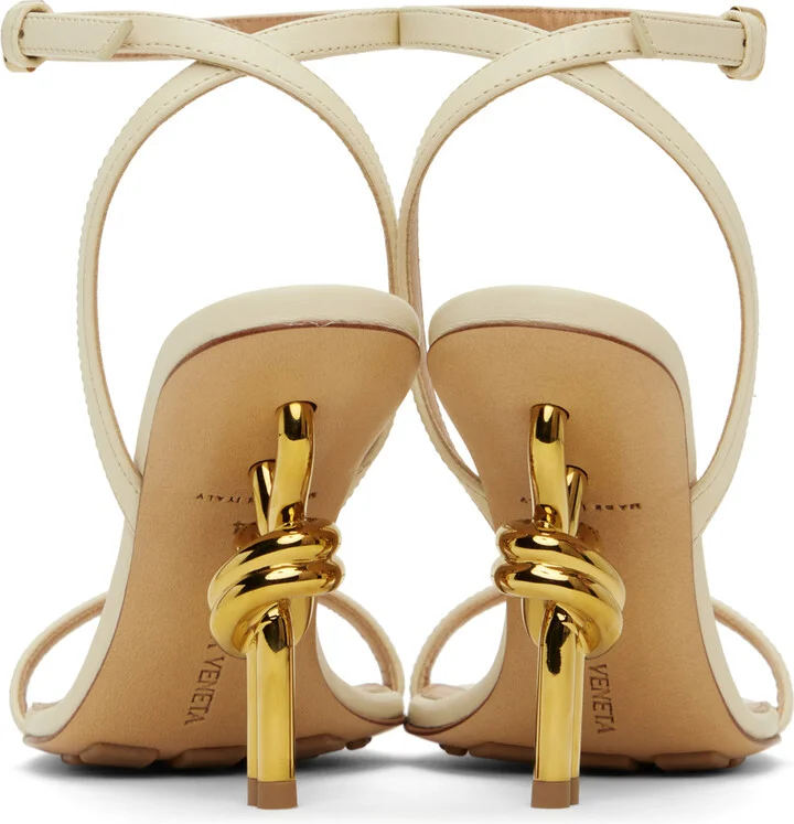 Bottega Veneta Off-White Knot Sandals - Image 2