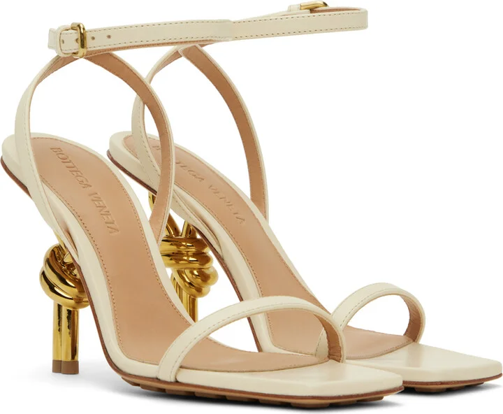 Bottega Veneta Off-White Knot Sandals - Image 4