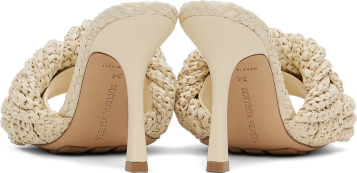 Bottega Veneta Off-White Lido Heeled Sandals - Image 2