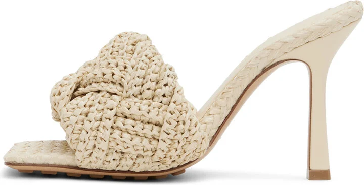 Bottega Veneta Off-White Lido Heeled Sandals - Image 3