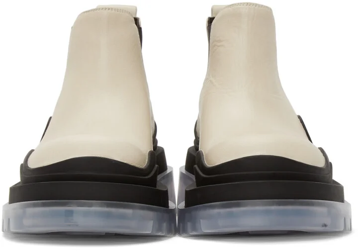 Bottega Veneta Off-White Low 'The Tire' Chelsea Boots - Image 2