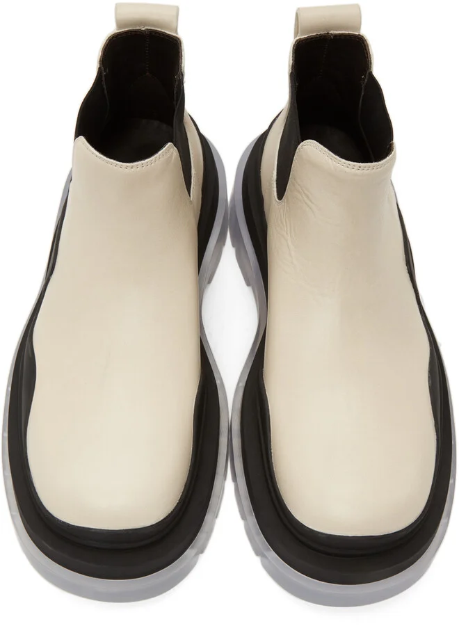 Bottega Veneta Off-White Low 'The Tire' Chelsea Boots - Image 5