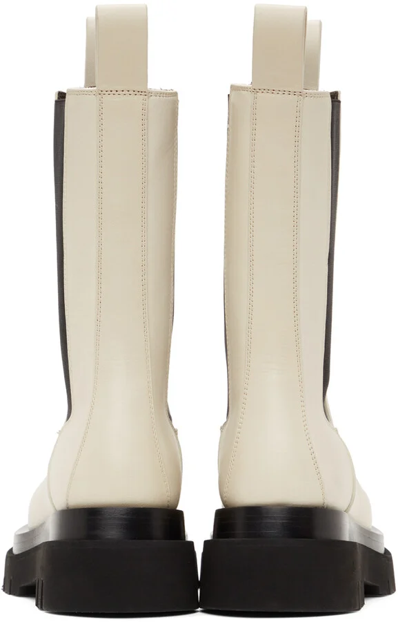 Bottega Veneta Off-White Lug Boots - Image 4