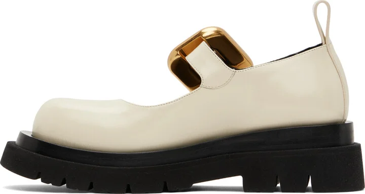 Bottega Veneta Off-White Lug Mary-Jane Loafers - Image 3