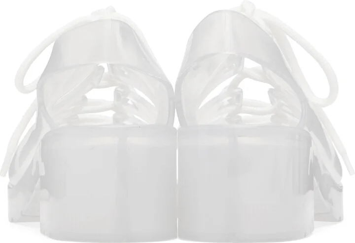 Bottega Veneta Off-White Pudding Jelly Heeled Sandals - Image 2