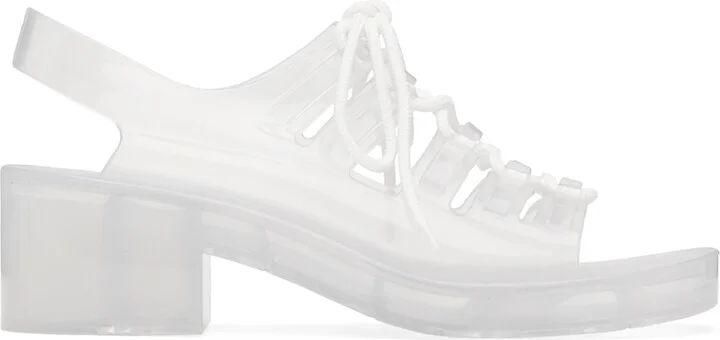 Bottega Veneta Off-White Pudding Jelly Heeled Sandals