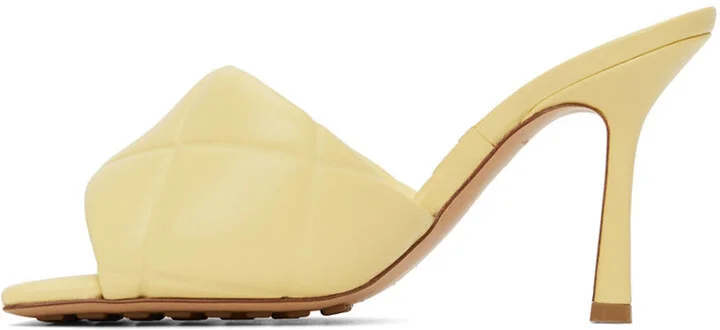 Bottega Veneta Off-White Quilted Embossed Lido Heeled Sandals - Image 3