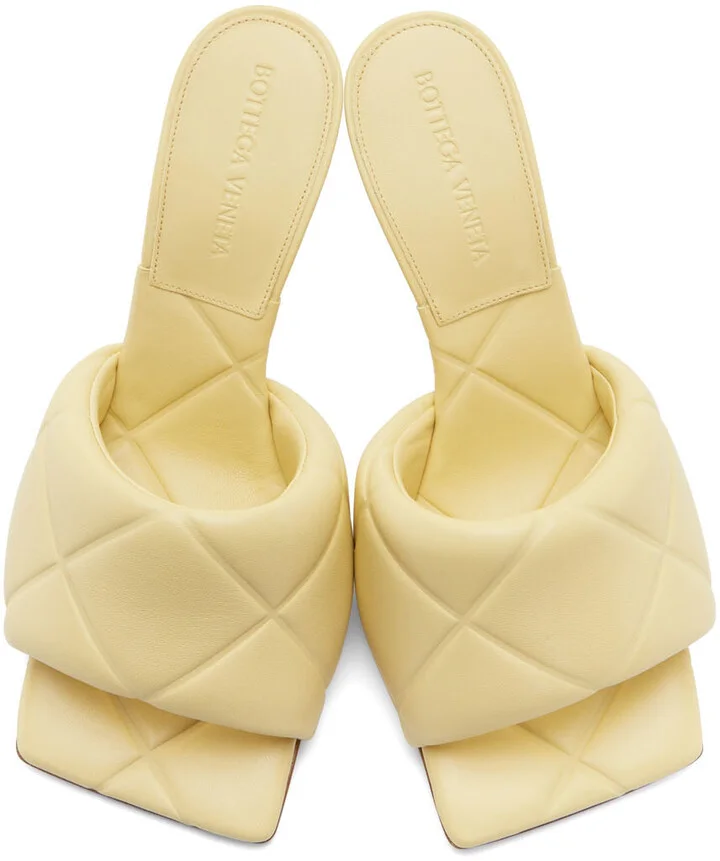 Bottega Veneta Off-White Quilted Embossed Lido Heeled Sandals - Image 5