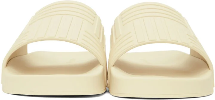 Bottega Veneta Off-White Rubber Slide Sandals - Image 2