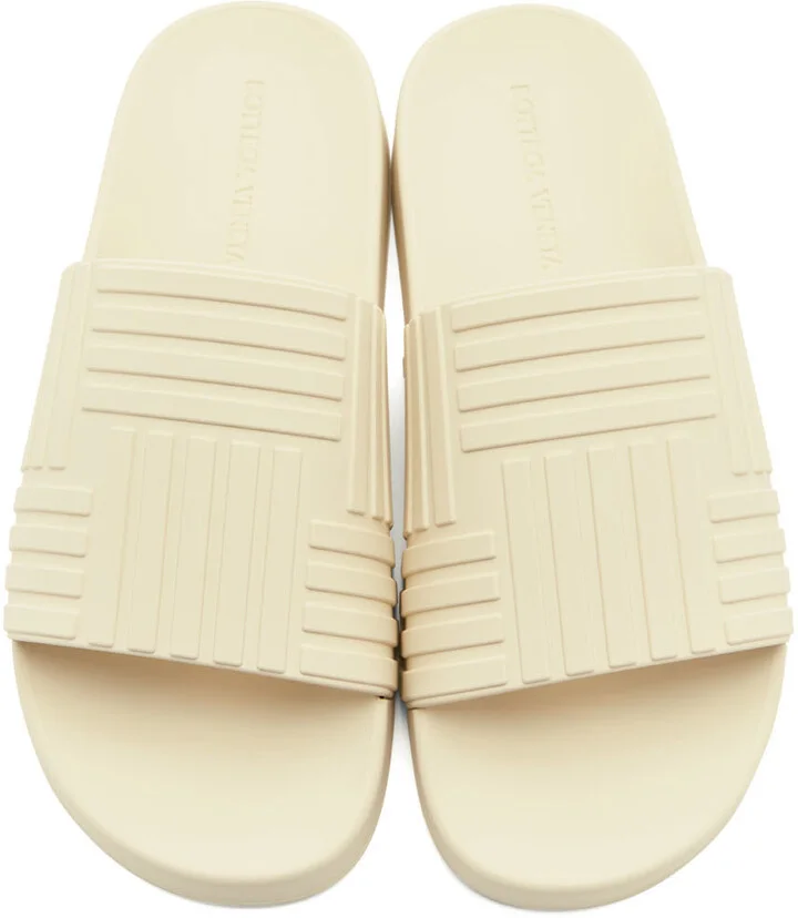 Bottega Veneta Off-White Rubber Slide Sandals - Image 5