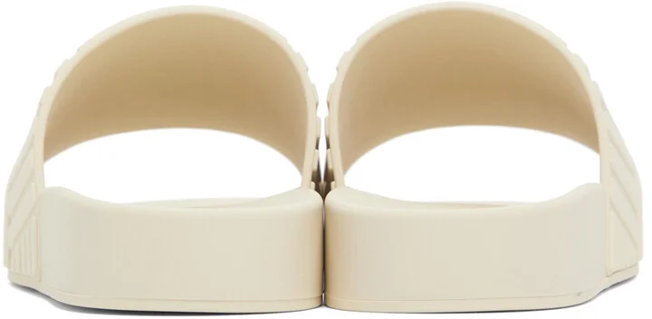 Bottega Veneta Off-White Rubber Slides - Image 2