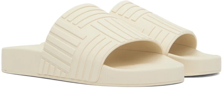 Bottega Veneta Off-White Rubber Slides - Image 4