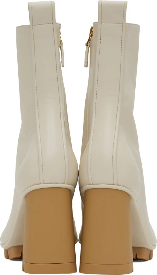 Bottega Veneta Off-White Shore Ankle Boots - Image 2