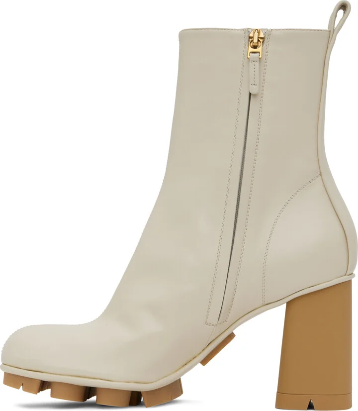 Bottega Veneta Off-White Shore Ankle Boots - Image 3