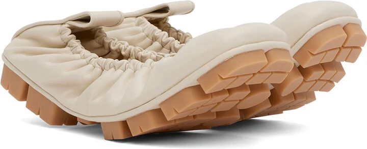 Bottega Veneta Off-White Shore Ballerina Flats - Image 4