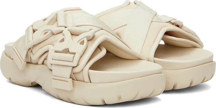 Bottega Veneta Off-White Snap Slide Sandals - Image 4