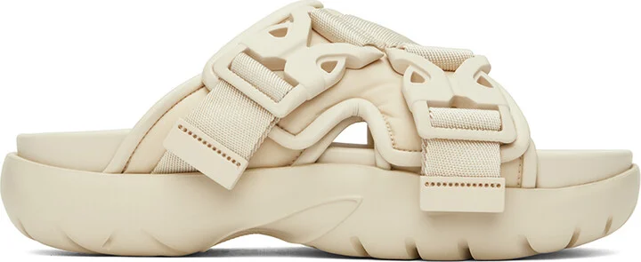 Bottega Veneta Off-White Snap Slide Sandals