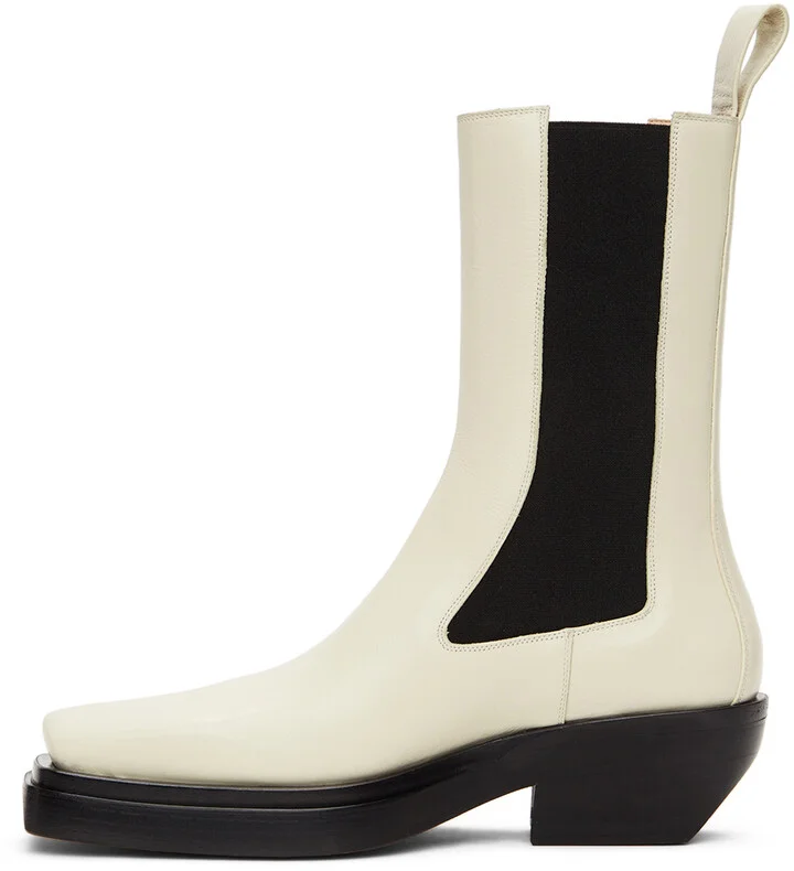 Bottega Veneta Off-White 'The Lean' Chelsea Boots - Image 3