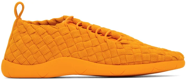 Bottega Veneta Orange Intrecciato Low Sneakers