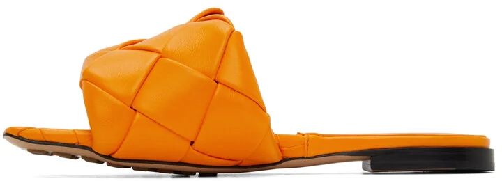Bottega Veneta Orange Lido Sandals - Image 3