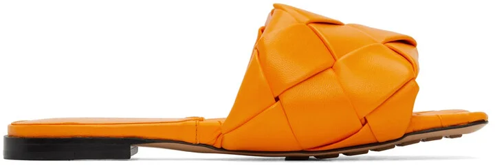 Bottega Veneta Orange Lido Sandals