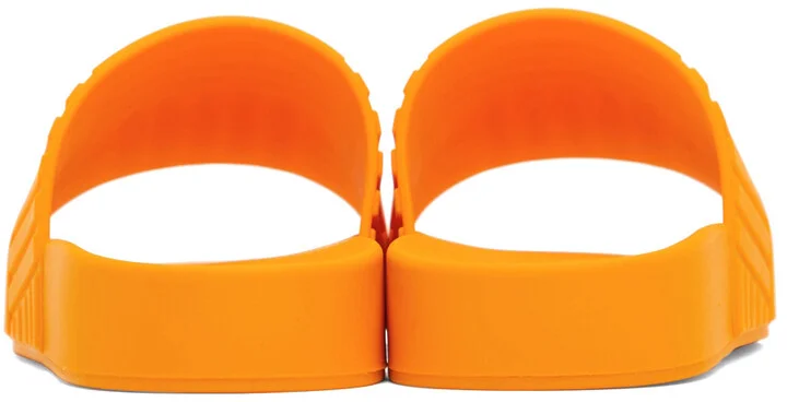 Bottega Veneta Orange Rubber Slides - Image 2