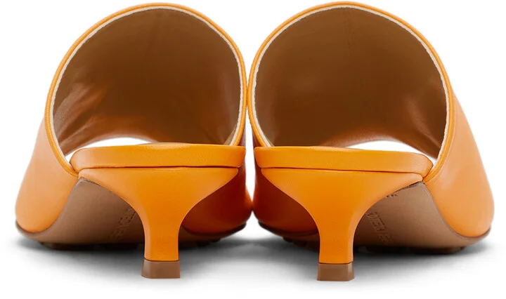 Bottega Veneta Orange Stretch Heeled Sandals - Image 2