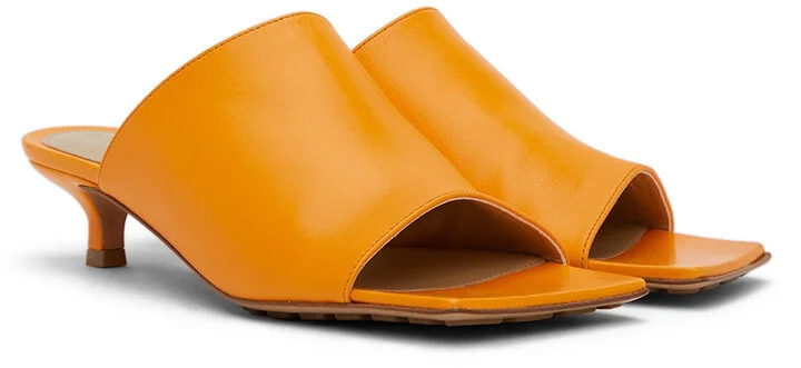 Bottega Veneta Orange Stretch Heeled Sandals - Image 4