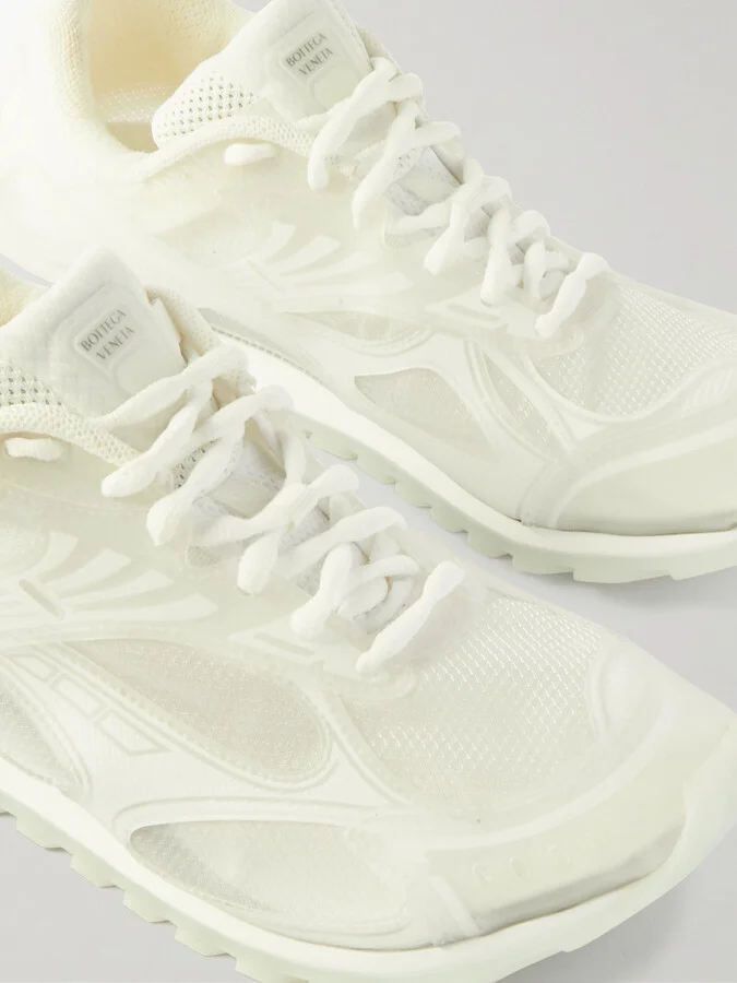 Bottega Veneta - Orbit Rubber And Mesh Sneakers - White - Image 4