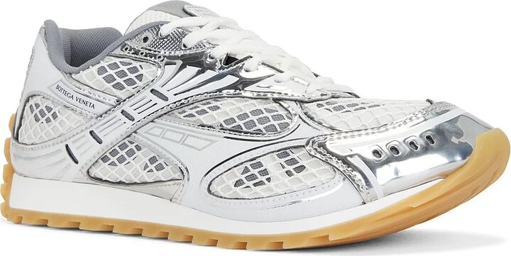 Bottega Veneta Orbit Sneaker in Metallic Silver - Image 2