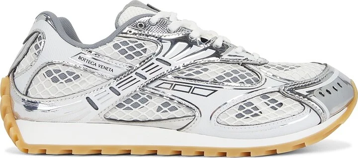 Bottega Veneta Orbit Sneaker in Metallic Silver