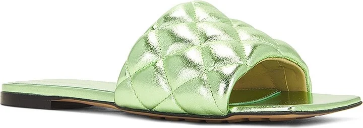 Bottega Veneta Padded Flat Sandals in Green - Image 2