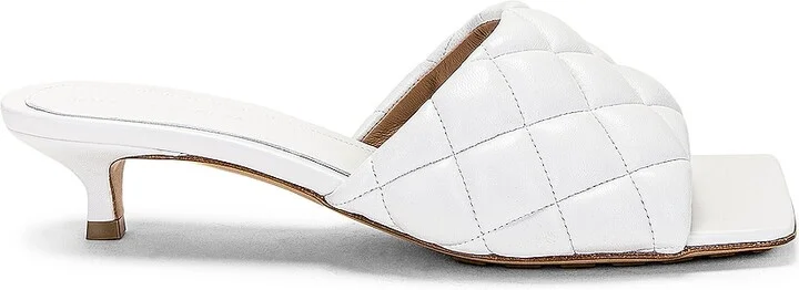 Bottega Veneta Padded Mule Sandal in White